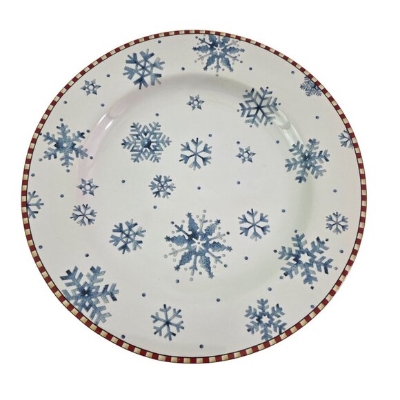 Sakura Debbie Mumm Snowflake 8” Stoneware Salad Luncheon Plates – Set of 4 - Picture 7 of 16